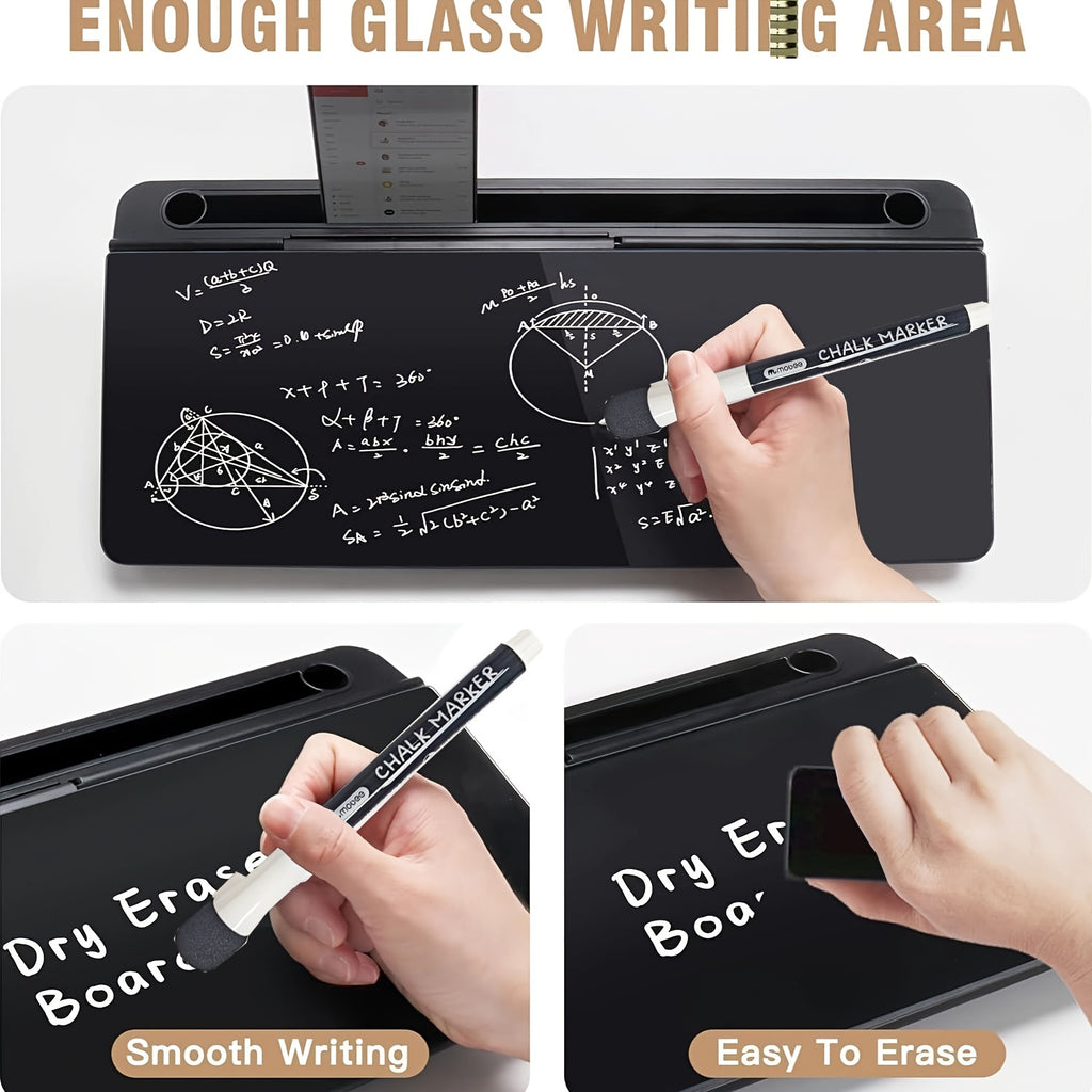 Plexiglass Whiteboard and Glass Dry Erase Board with Magnetic Desktop Organizer Marker