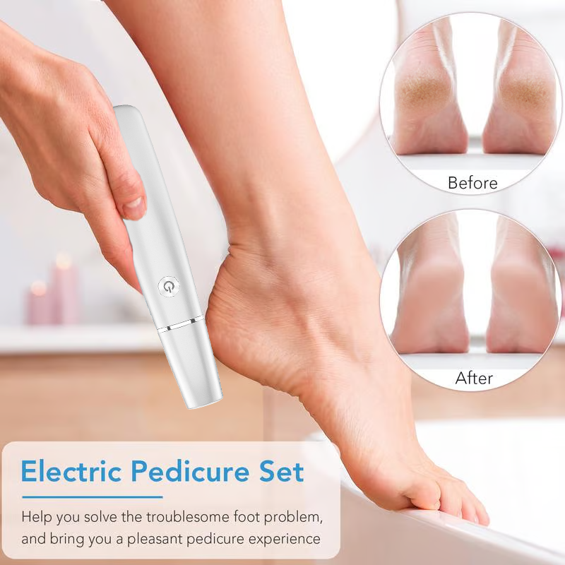 Electric Foot File and Callus Remover with Rechargeable Battery and Rotating Exfoliating Roller - Image 1