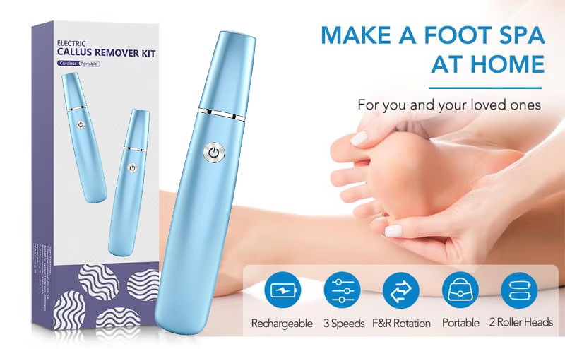 Electric Foot File and Callus Remover with Rechargeable Battery and Rotating Exfoliating Roller - Image 11