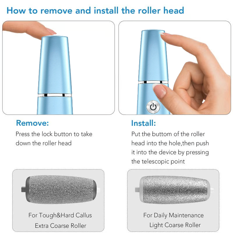 Electric Foot File and Callus Remover with Rechargeable Battery and Rotating Exfoliating Roller - Image 12