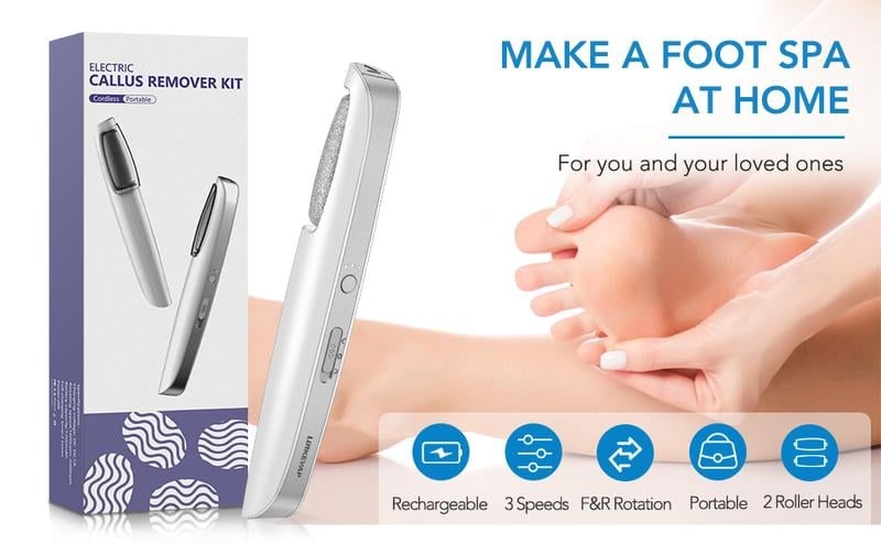 Electric Foot File and Callus Remover with Rechargeable Battery and Rotating Exfoliating Roller - Image 13
