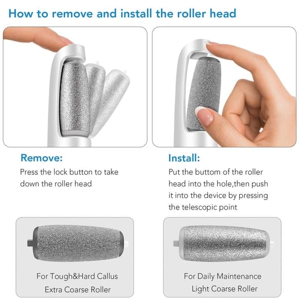 Electric Foot File and Callus Remover with Rechargeable Battery and Rotating Exfoliating Roller - Image 15