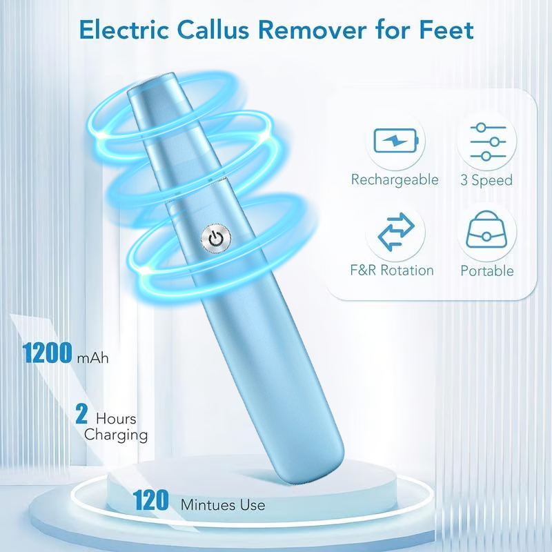Electric Foot File and Callus Remover with Rechargeable Battery and Rotating Exfoliating Roller - Image 3