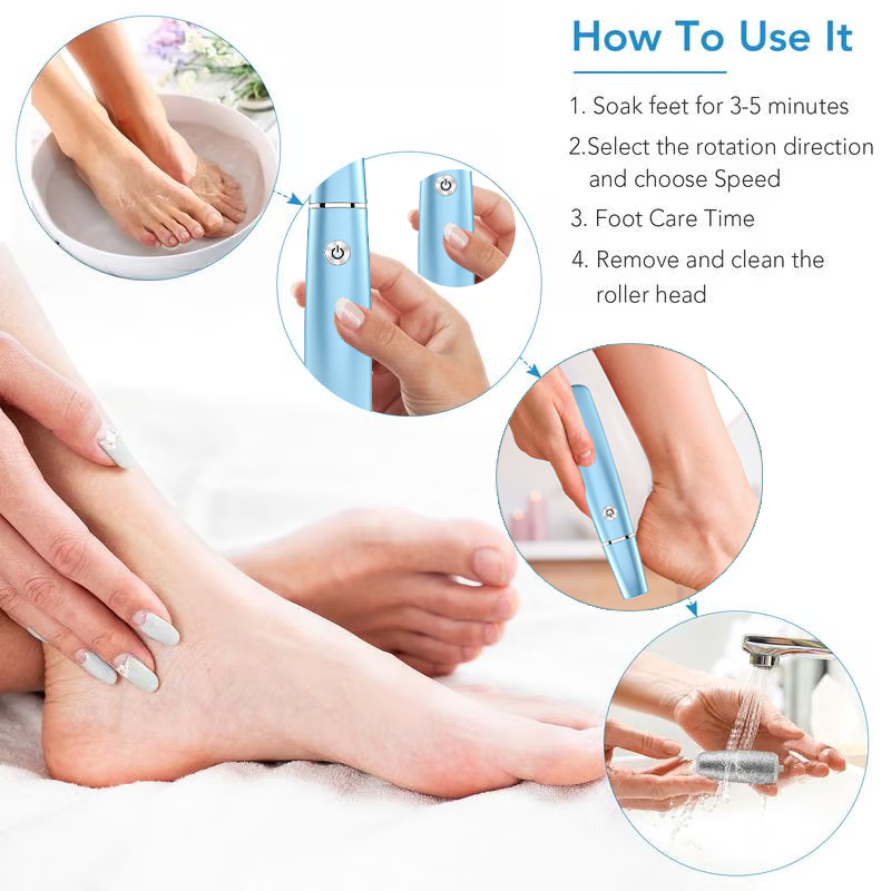 Electric Foot File and Callus Remover with Rechargeable Battery and Rotating Exfoliating Roller - Image 7