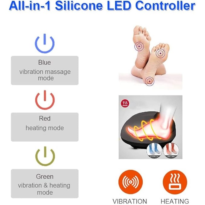 Electric Foot Massager Machine with Shiatsu Vibration Heat Settings and Plush Warmer Pouch - Image 4