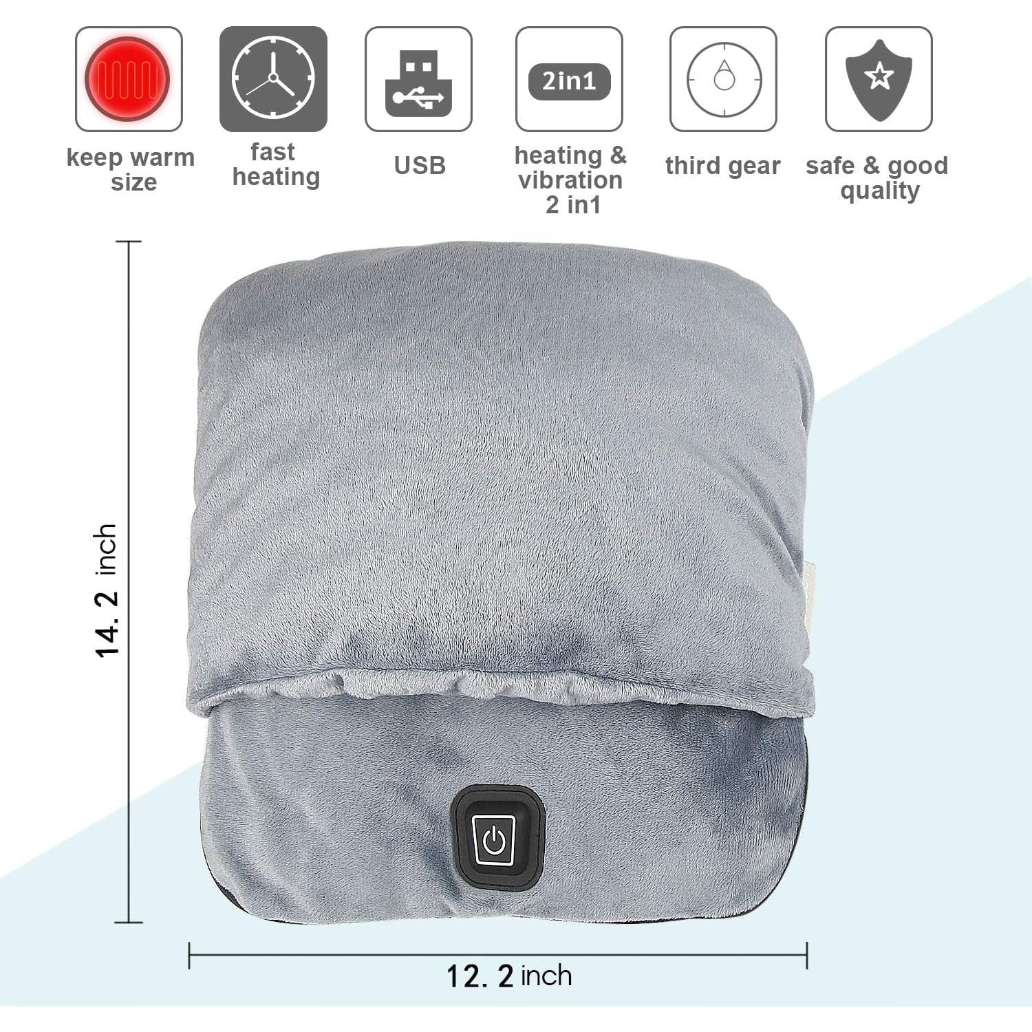 Electric Foot Massager Machine with Shiatsu Vibration Heat Settings and Plush Warmer Pouch - Image 9