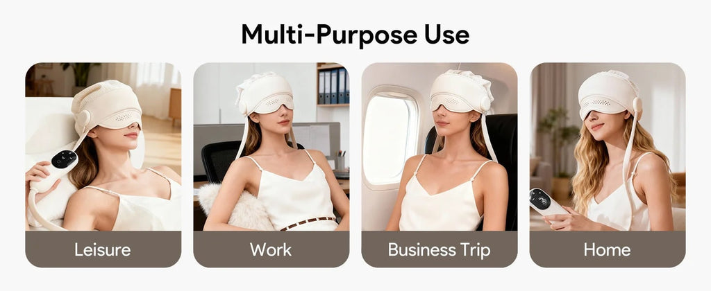 Electric Head and Scalp Massager Air Compression Eye Visor and Heat Spa - Image 14