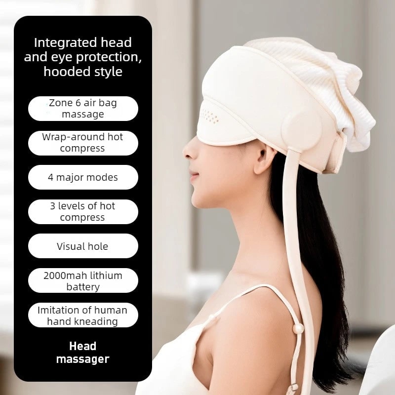 Electric Head and Scalp Massager Air Compression Eye Visor and Heat Spa - Image 20