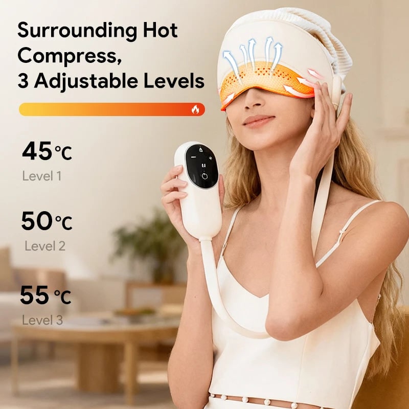 Electric Head and Scalp Massager Air Compression Eye Visor and Heat Spa - Image 3