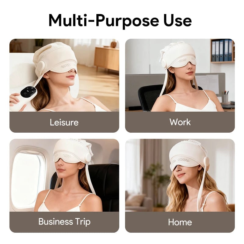 Electric Head and Scalp Massager Air Compression Eye Visor and Heat Spa - Image 6