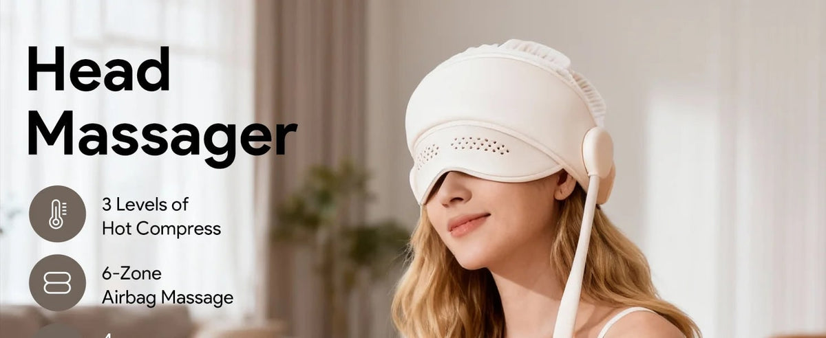 Electric Head and Scalp Massager Air Compression Eye Visor and Heat Spa - Image 7