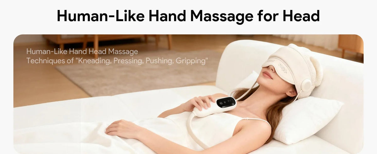 Electric Head and Scalp Massager Air Compression Eye Visor and Heat Spa - Image 9