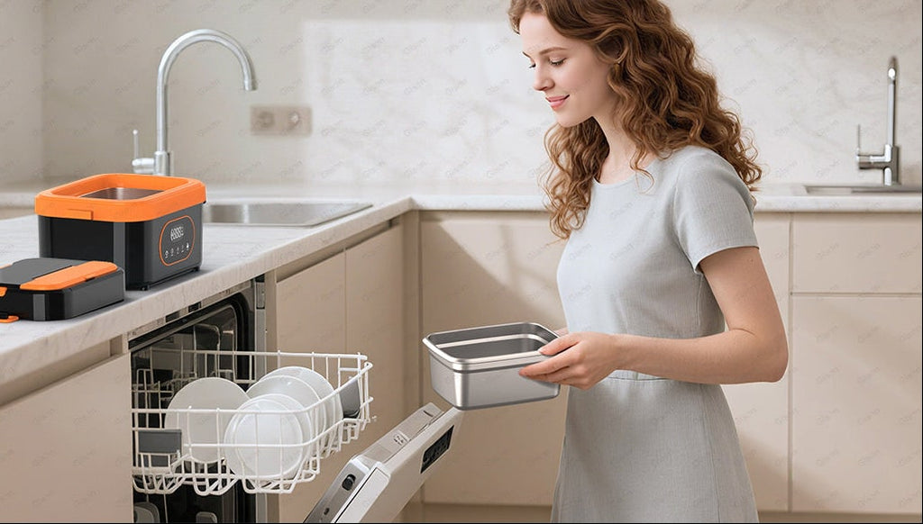Electric Heated Lunch Box with Stainless Steel Tray Cordless Battery Powered and LED Display - Image 4