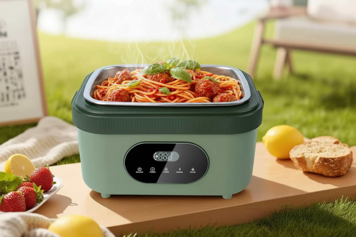 Electric Heated Lunch Box with Stainless Steel Tray Cordless Battery Powered and LED Display - Image 7