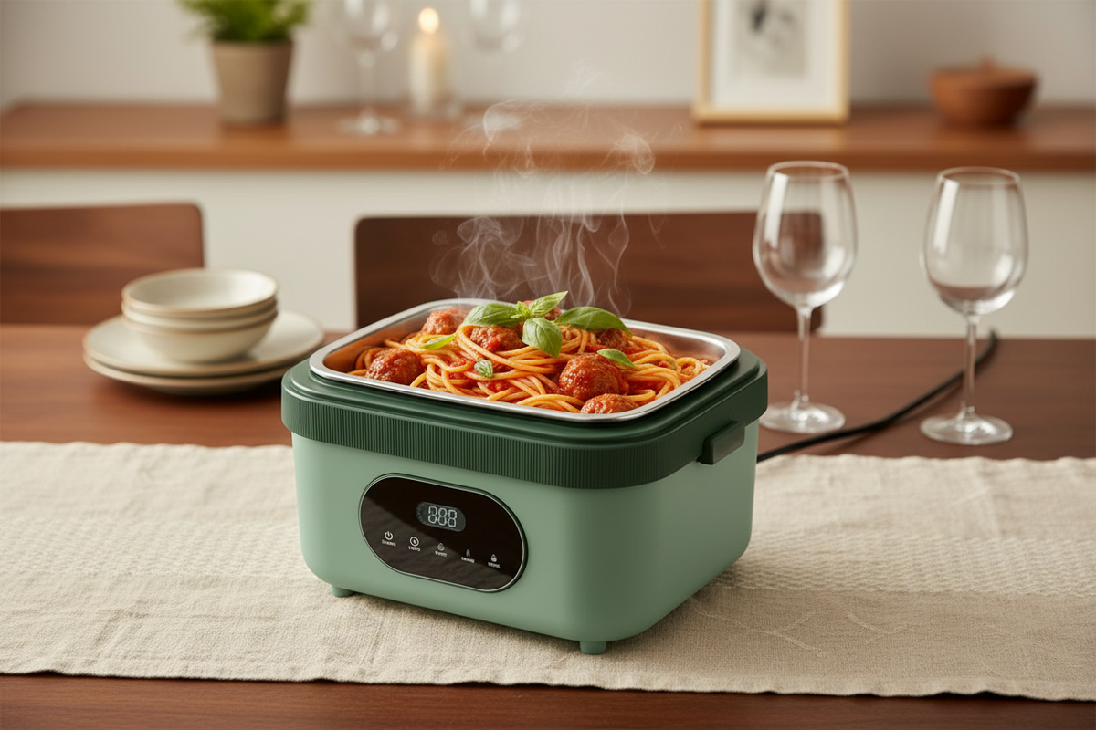 Electric Heated Lunch Box with Stainless Steel Tray Cordless Battery Powered and LED Display - Image 9