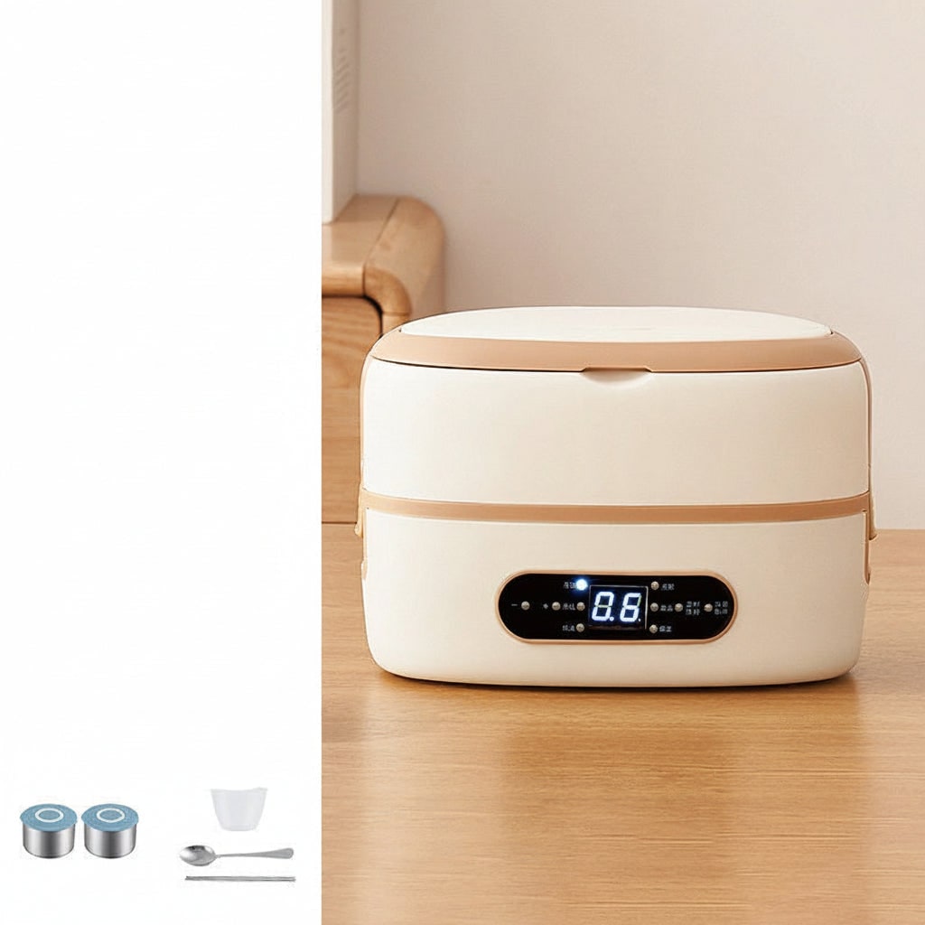 Electric Heated Stainless Steel Lunch Box with Bento Compartments and Locking Latches - Image 7