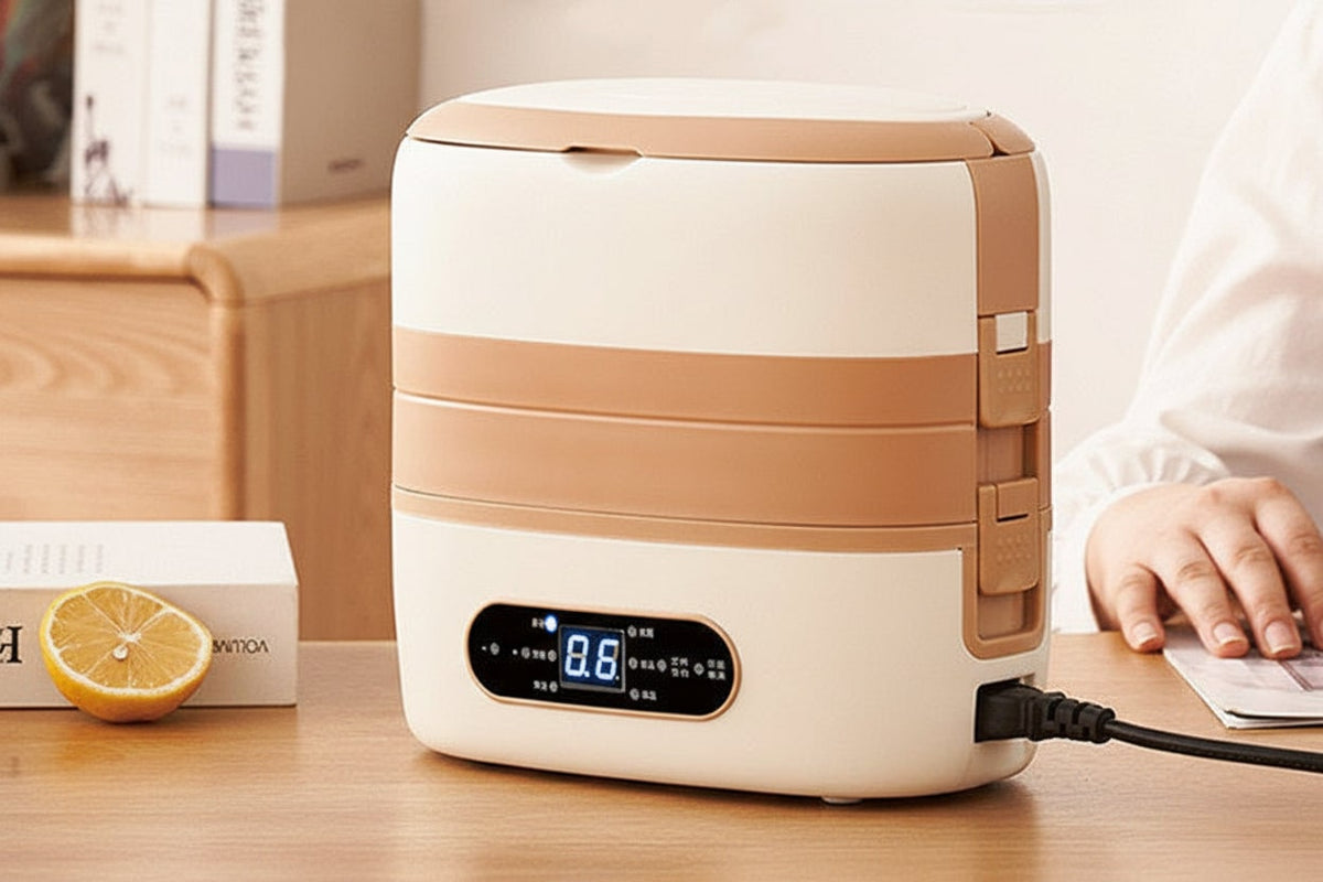 Electric Heated Stainless Steel Lunch Box with Bento Compartments and Locking Latches - Image 9