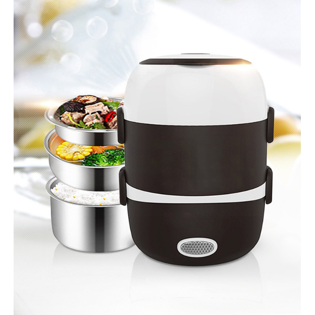Electric Heating Lunch Box with Stainless Steel Bowls and Bento Food Steamer Heated - Image 1