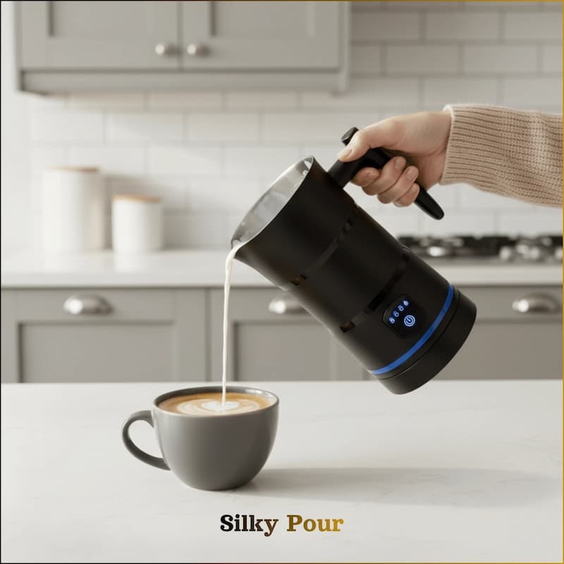 Electric Milk Frother and Steamer with Automatic Heating and Frothing for Creamy Foam - Image 2