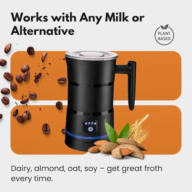 Electric Milk Frother and Steamer with Automatic Heating and Frothing for Creamy Foam - Image 5