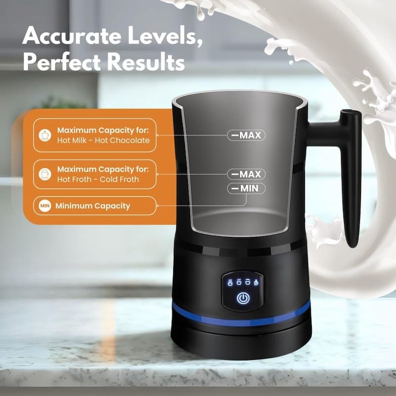 Electric Milk Frother and Steamer with Automatic Heating and Frothing for Creamy Foam - Image 7