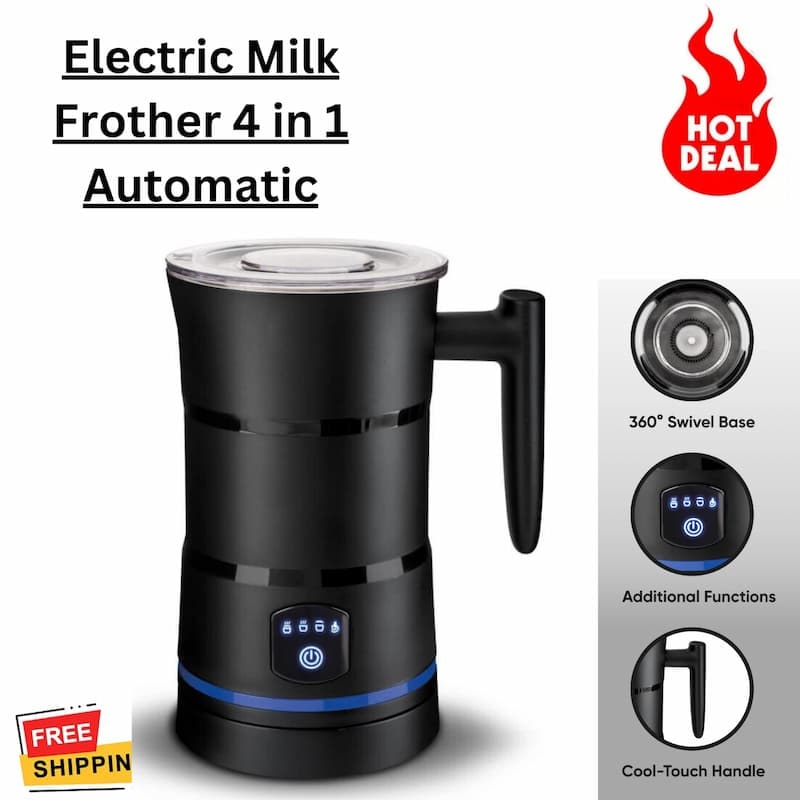 Electric Milk Frother and Steamer with Automatic Heating and Frothing for Creamy Foam - Image 8