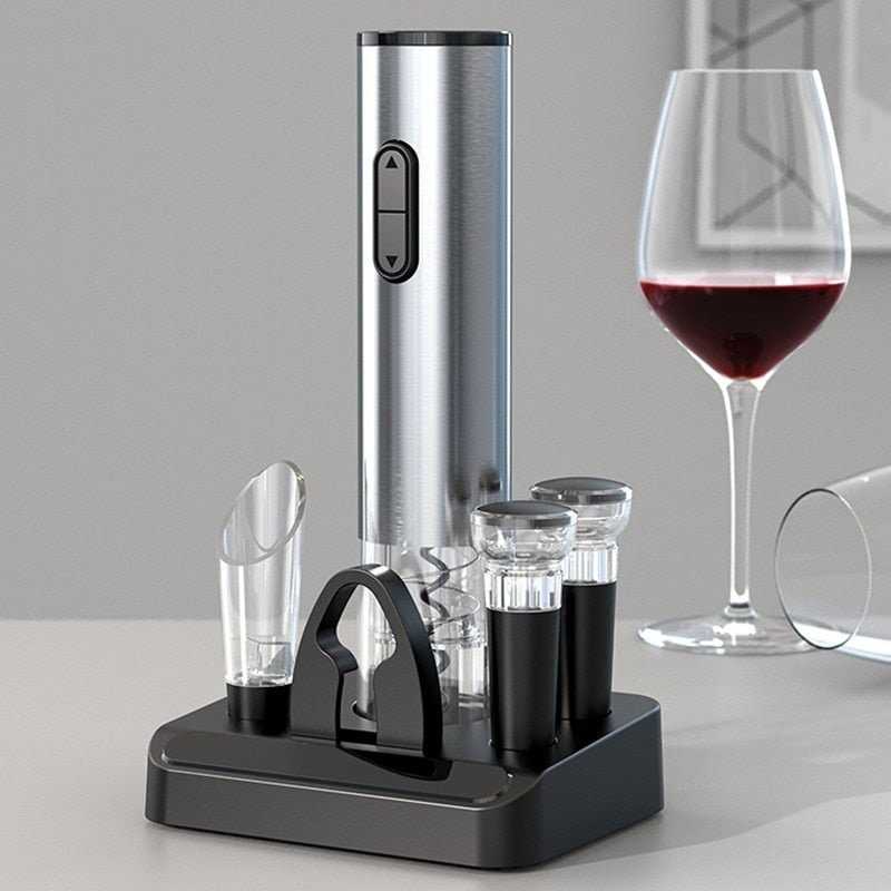 Electric Wine Opener Rechargeable Set Vacuum Stoppers Metal Foil Cutter Automatic Bottle - Image 1