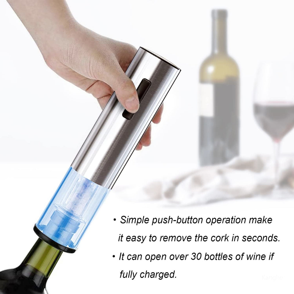 Electric Wine Opener Rechargeable Set Vacuum Stoppers Metal Foil Cutter Automatic Bottle - Image 2