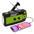 Emergency Radio Beacon with Hand Crank Solar Panel and LED Flashlight Powered - Image 1