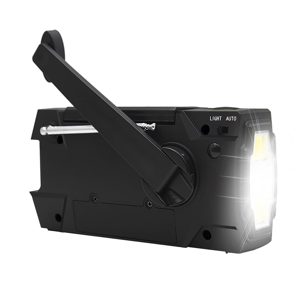 Emergency Radio Beacon with Hand Crank Solar Panel and LED Flashlight Powered - Image 3