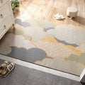 Entryway Outdoor Doormat with Low Profile Textured PVC Coil and Scalloped Edges for Welcome - Image 1