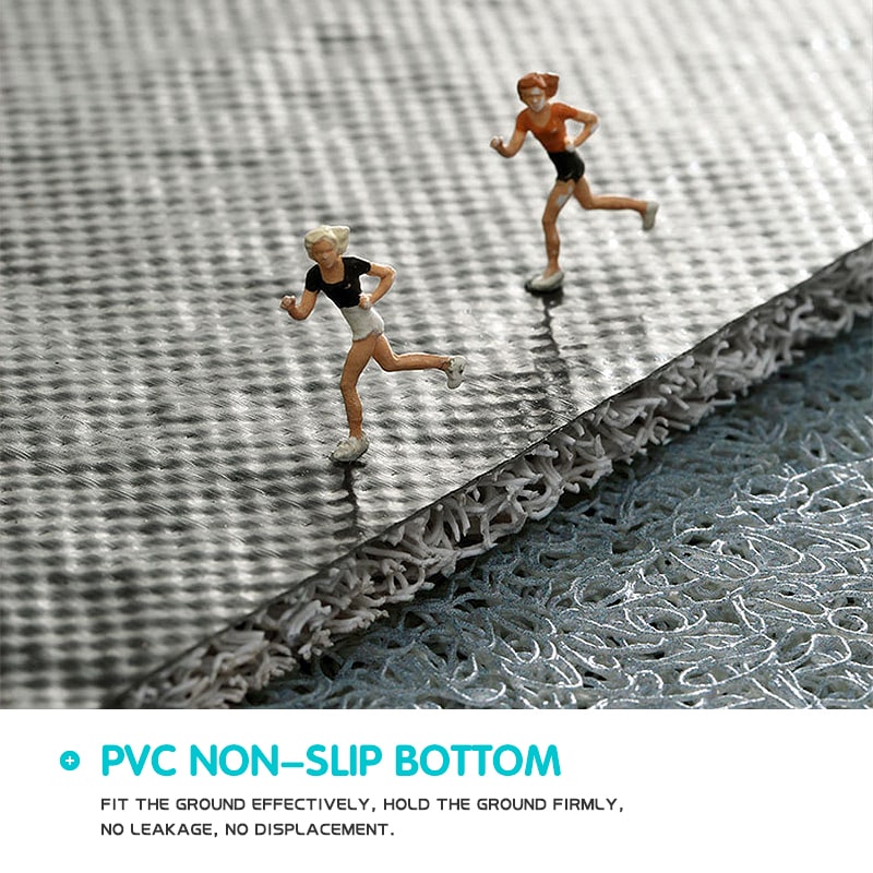 Entryway Outdoor Doormat with Low Profile Textured PVC Coil and Scalloped Edges for Welcome - Image 7