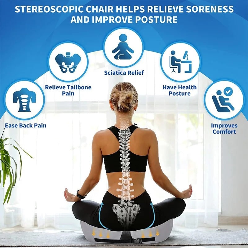 Ergonomic Seat Cushion for Desk Chair with Pressure Relief and Adjustable Strap - Image 4