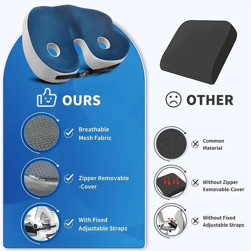 Ergonomic Seat Cushion for Desk Chair with Pressure Relief and Adjustable Strap - Image 5