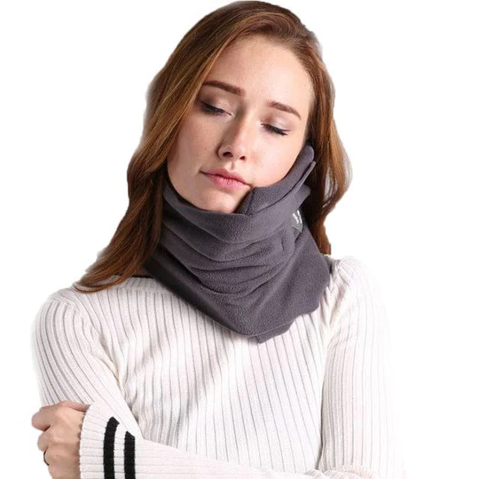 Compact Travel Neck Pillow for Head and Shoulder Support