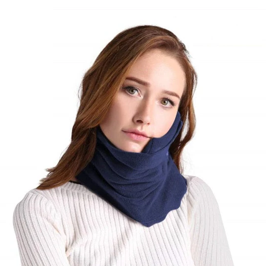 Compact Travel Neck Pillow for Head and Shoulder Support