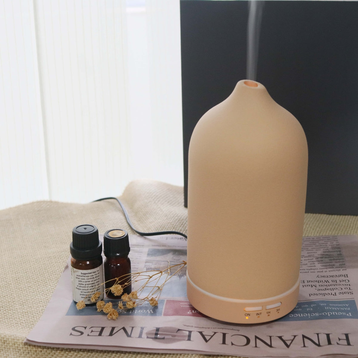 Essential Oil Diffuser with Aroma Humidifier Ceramic Ultrasonic Mist 100ml Capacity and Timer - Image 8