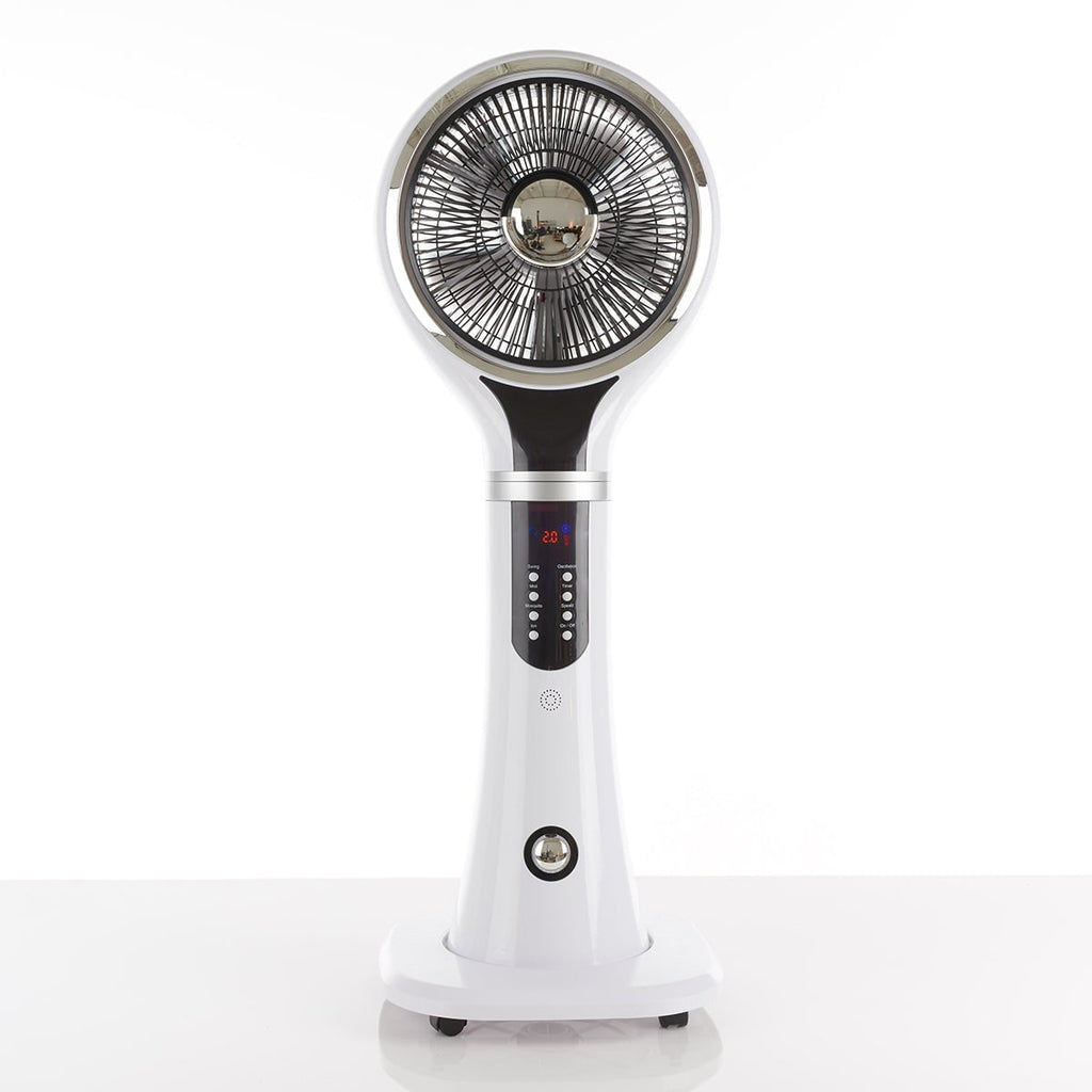 Evaporative Cooler Portable Misting Fan Pedestal Oscillating White LED Display - Image 14