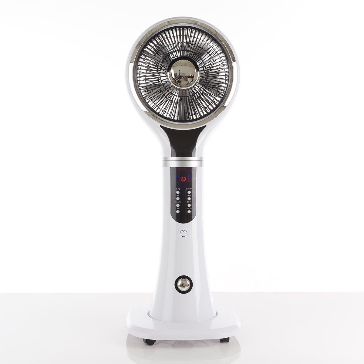 Evaporative Cooler Portable Misting Fan Pedestal Oscillating White LED Display - Image 14