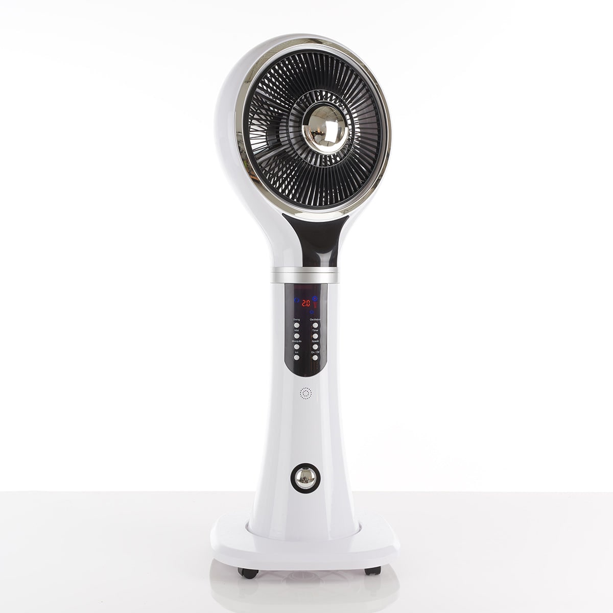 Evaporative Cooler Portable Misting Fan Pedestal Oscillating White LED Display - Image 15