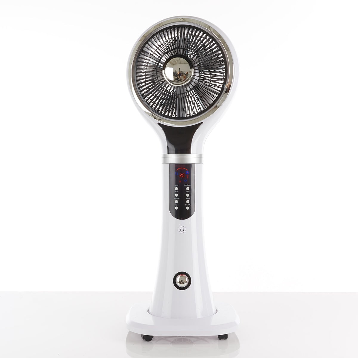 Evaporative Cooler Portable Misting Fan Pedestal Oscillating White LED Display - Image 2