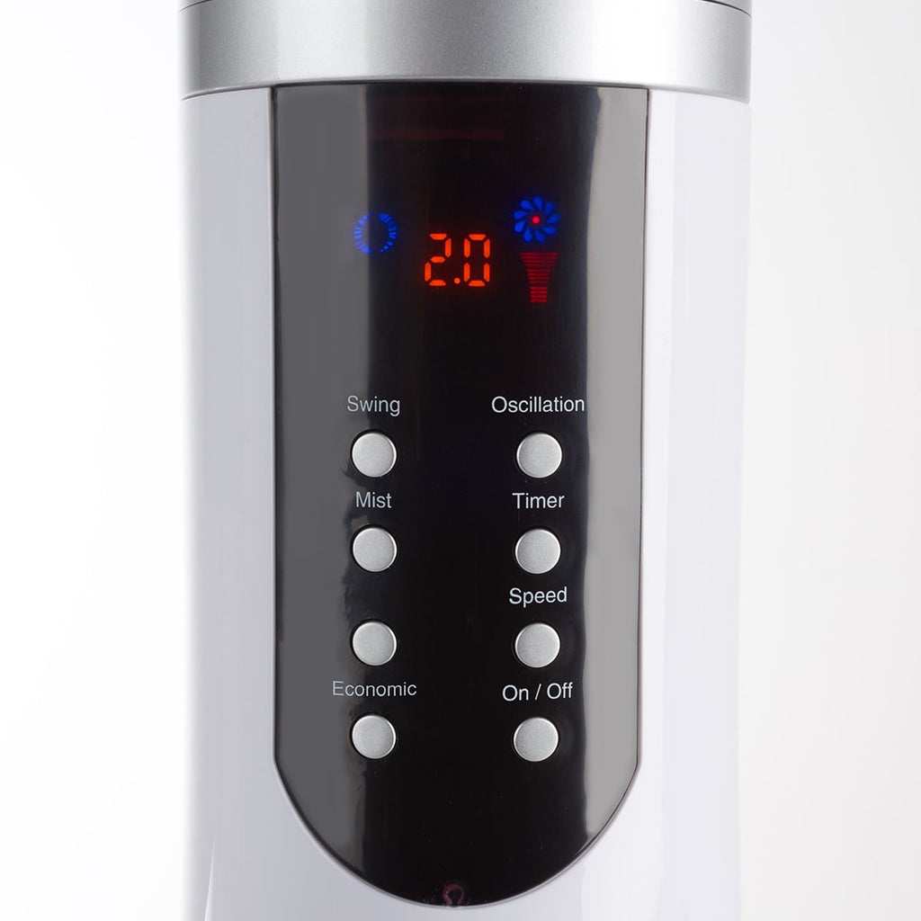 Evaporative Cooler Portable Misting Fan Pedestal Oscillating White LED Display - Image 4