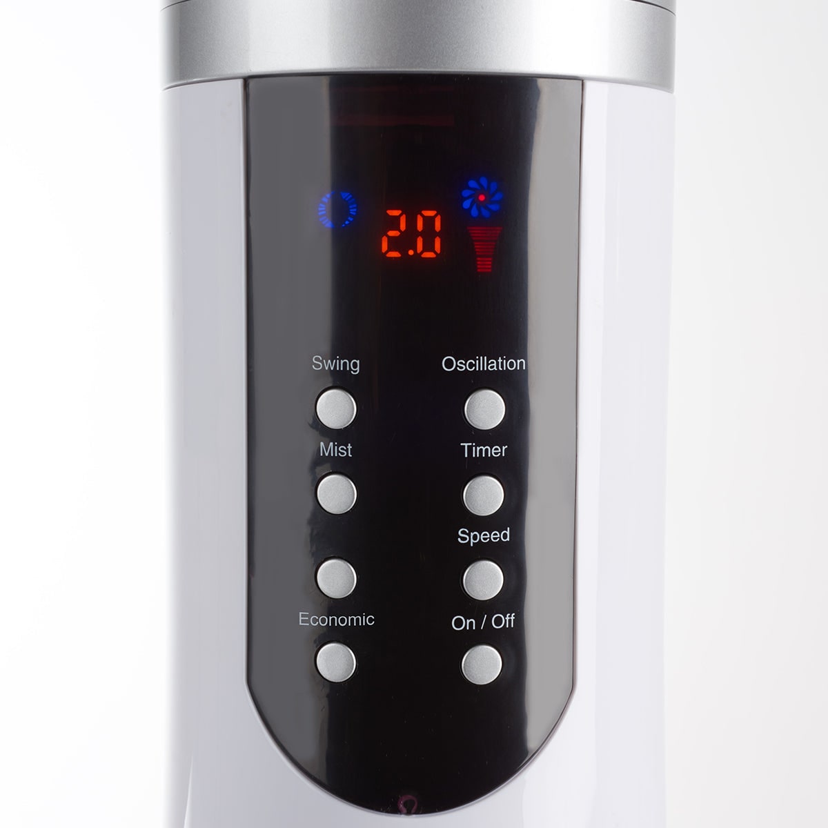 Evaporative Cooler Portable Misting Fan Pedestal Oscillating White LED Display - Image 4