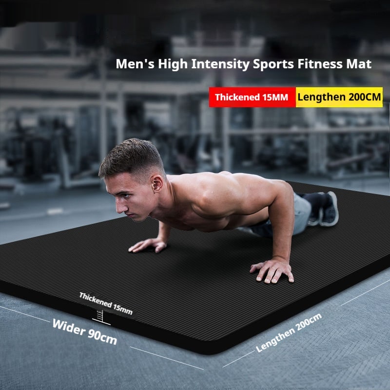 Exercise Mat and Bikram Yoga with Non Slip Ribbed Surface and Thick Cushioning Foam - Image 2