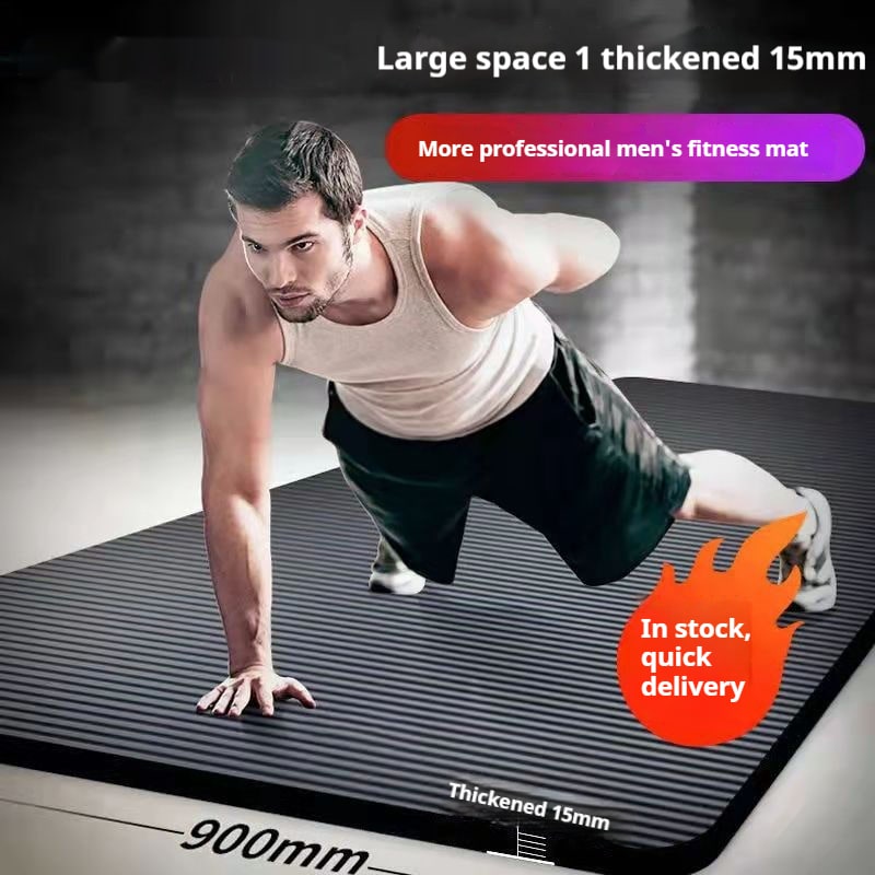 Exercise Mat and Bikram Yoga with Non Slip Ribbed Surface and Thick Cushioning Foam - Image 4