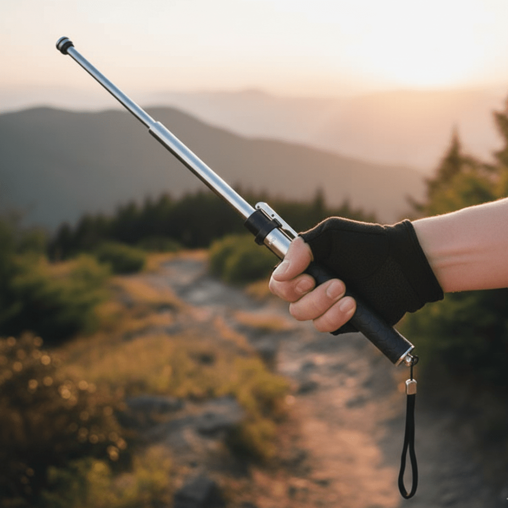 Expandable Baton Collapsible Self Defense Telescopic Metal Glass Breaker Portable Hiking - Image 1