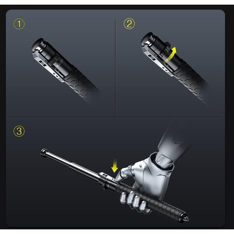 Expandable Baton Collapsible Self Defense Telescopic Metal Glass Breaker Portable Hiking - Image 5