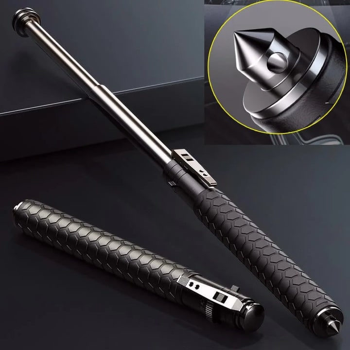 Expandable Baton Self Defense with Automatic Spring Extension and Glass Breaker Tip Telescopic - Image 2