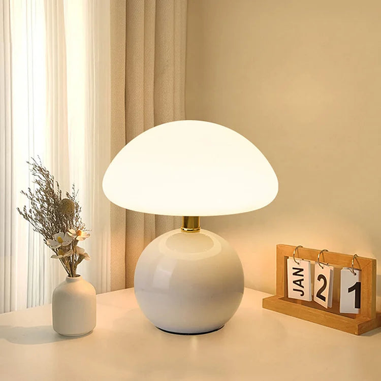 Minimalist Retro Mushroom Table Lamp Warm Adjustable Light