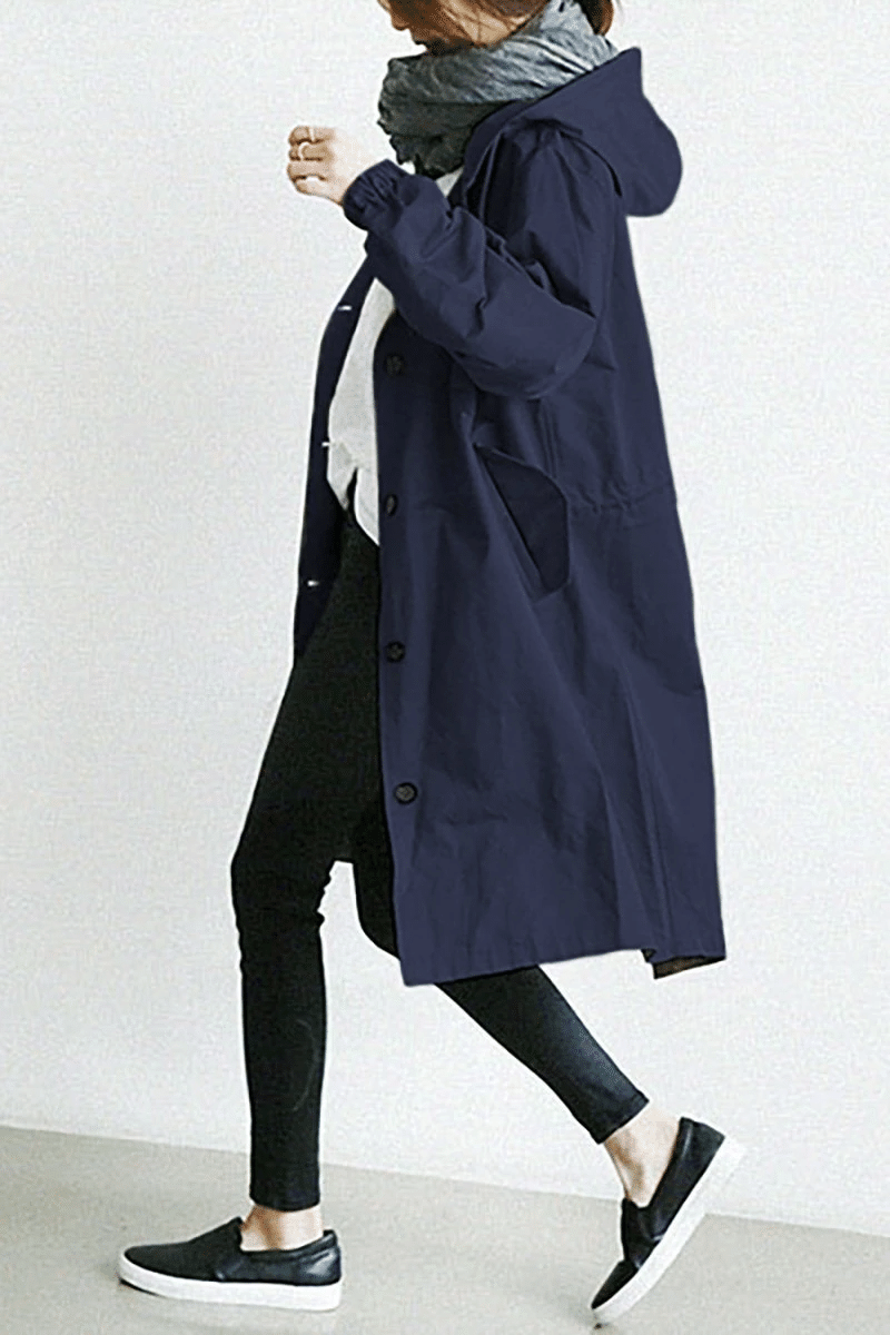 Women’s Oversized Warm Knee-Length Raincoat
